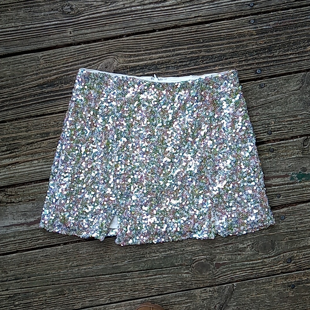Lulu sequin mini skirt light pink, light green, light purple, gold sequins